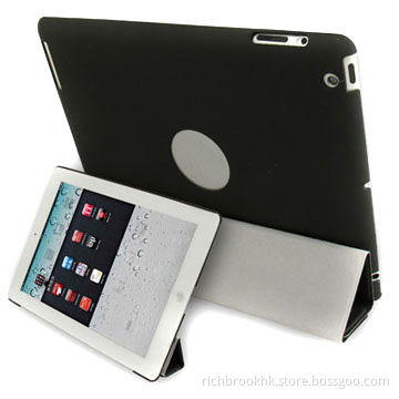 4-folding Smooth Surface Slim Smart Cover Companion Case for iPad 4/New iPad (iPad 3)/iPad 2New